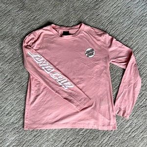 Santa Cruz logo long sleeve tee size S Pink